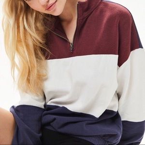 Pacsun LA Hearts Color Block Quarterzip